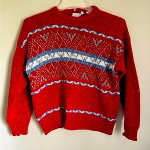 Le Moda VINTAGE Red Sweater size large